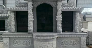 曲靖 芝麻灰高档墓碑，土墓，可定制