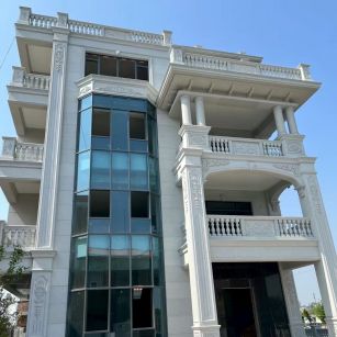 曲靖 芝麻白花岗岩别墅外墙干挂效果展示